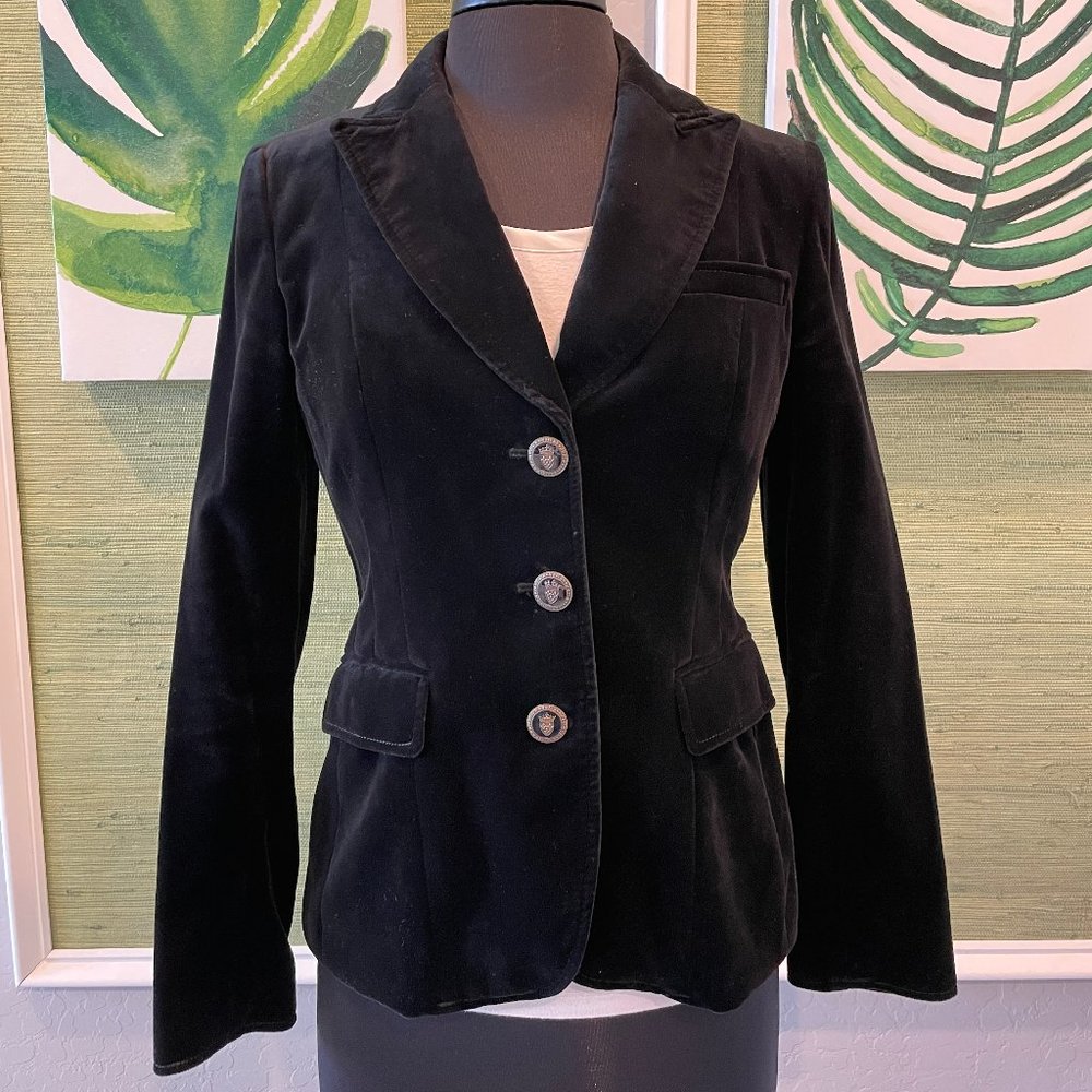 Banana Republic Black Velvet Blazer/Jacket Size 6P